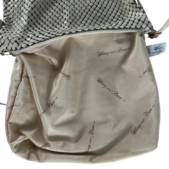 Vintage Whiting and Davis Mesh Evening Crossbody Cream Color Handbag Purse Bag - Picture 8 of 16